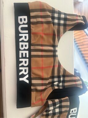 Burberry Kids Black Logo Swim Bottom with Classic Check